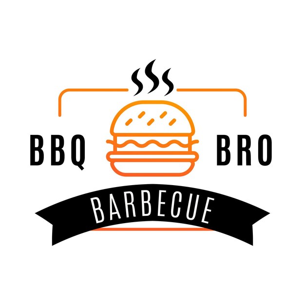 Gradient barbecue logo template