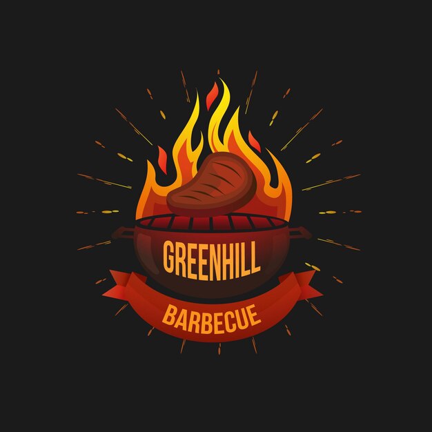 Gradient barbecue logo template