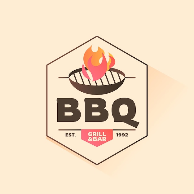 Gradient barbecue logo template