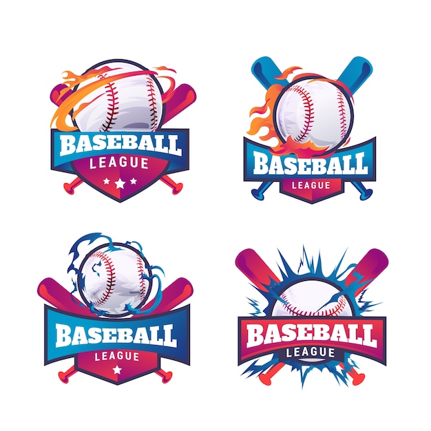 Modello di logo di baseball sfumato