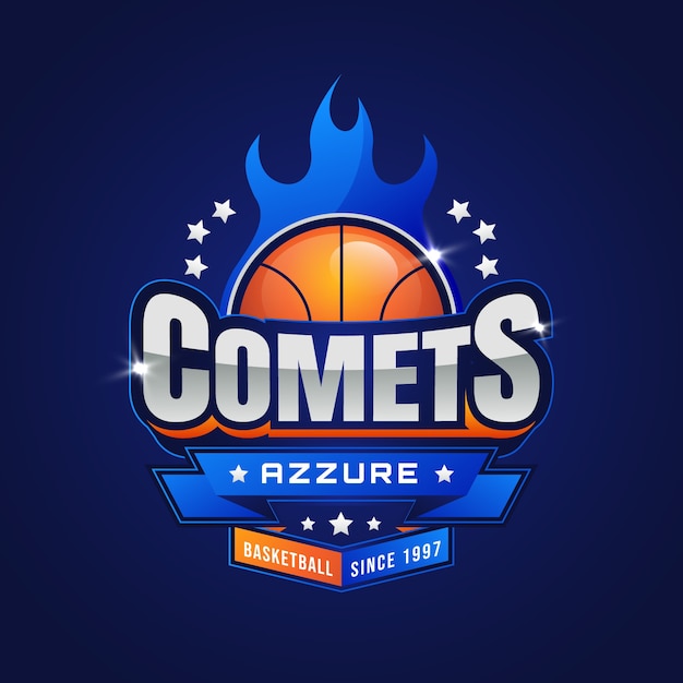 Бесплатное векторное изображение Градиентный баскетбольный логотип