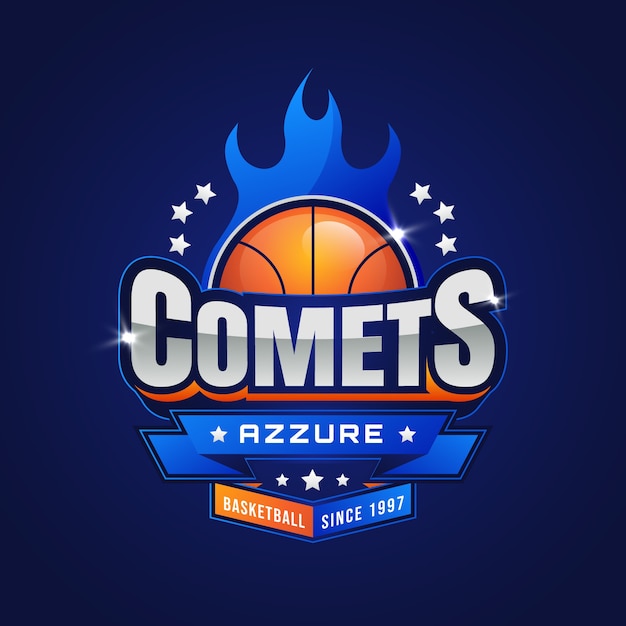 Free vector gradient  basketball logo