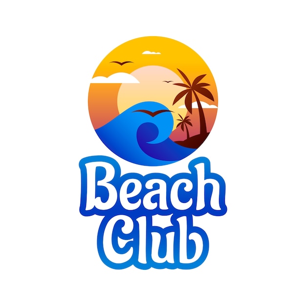 Gradient beach club logo design