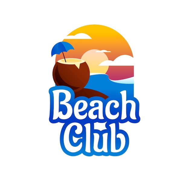 Дизайн логотипа градиентного пляжного клуба