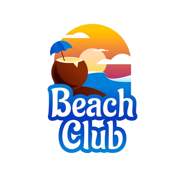 Gradient beach club logo design