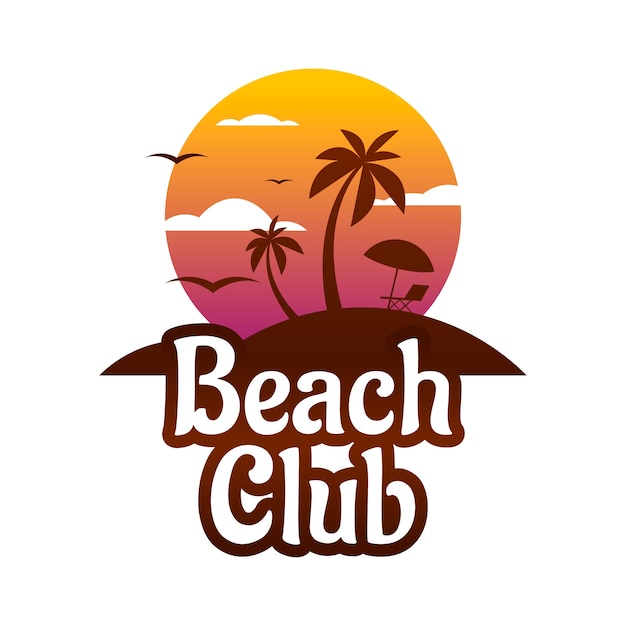 Gradient beach club logo design