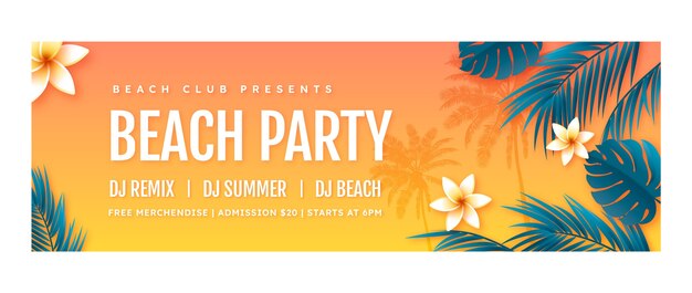 Free vector gradient beach club template