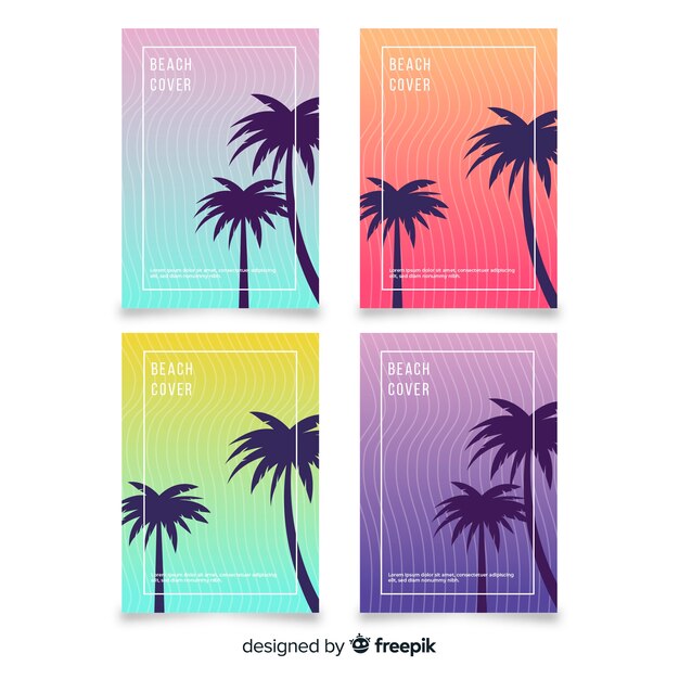 Free Vector gradient beach cover collection