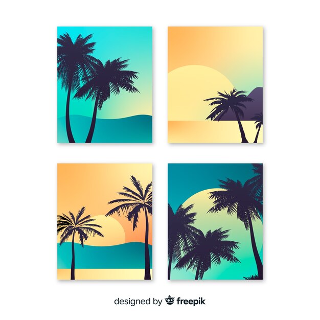 Free Vector gradient beach cover collection