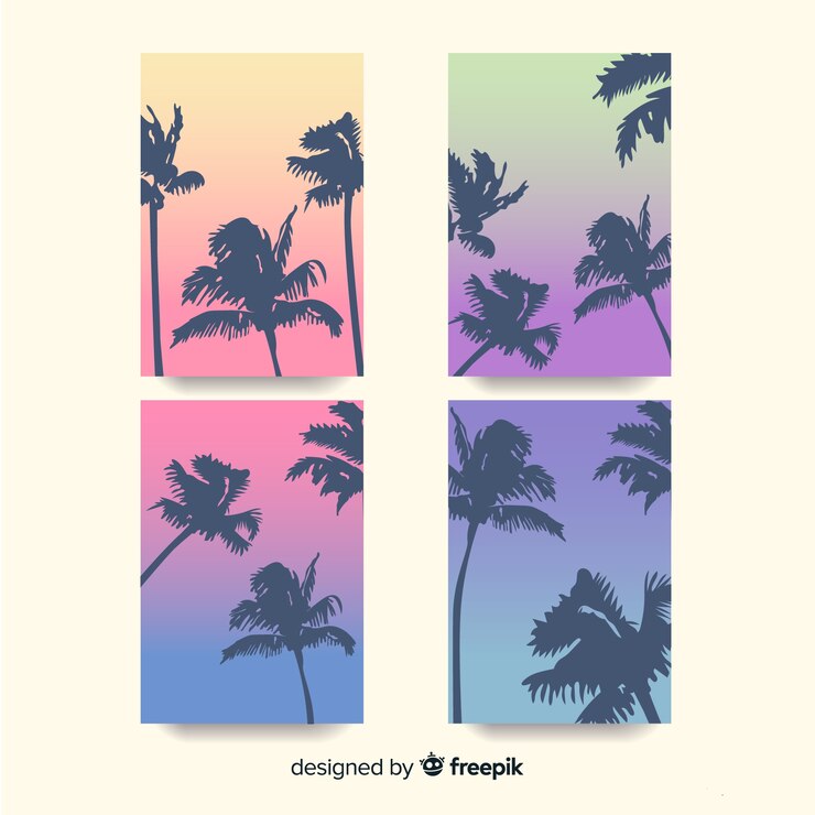 Free Vector gradient beach cover collection