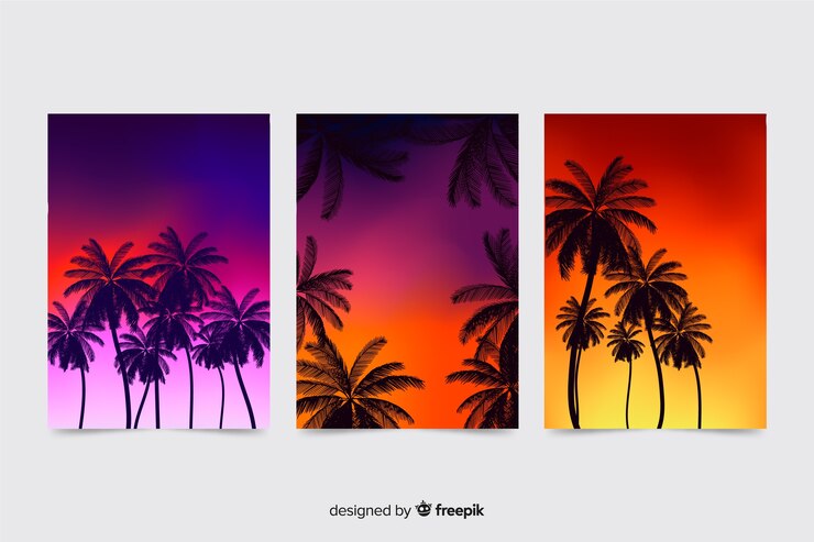 Free Vector gradient beach cover collection