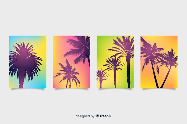 Free vector gradient beach cover collection