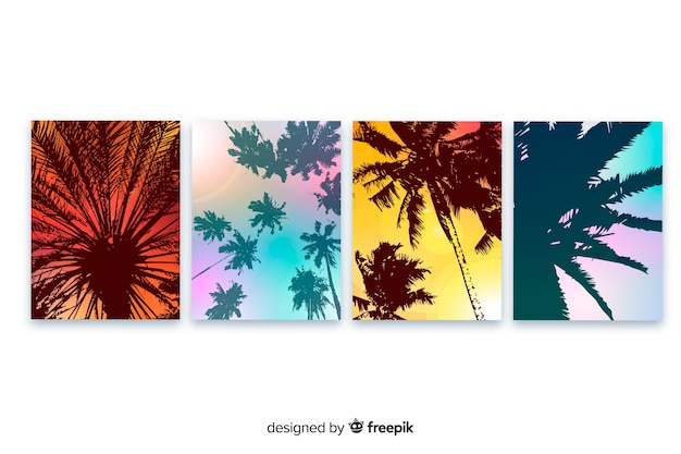 Gradient beach cover template collection