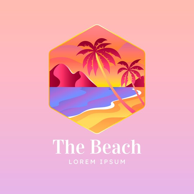 Gradient beach logo design