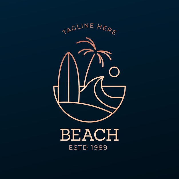 Дизайн логотипа градиентного пляжа