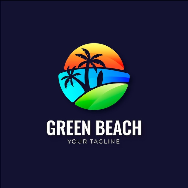 Бесплатное векторное изображение Шаблон логотипа градиентный пляж