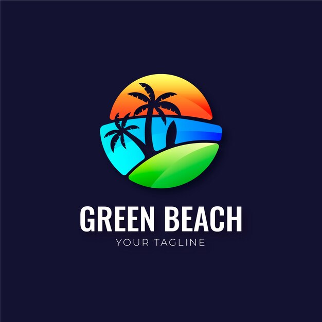 Gradient beach logo template