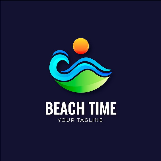 Free vector gradient beach logo template