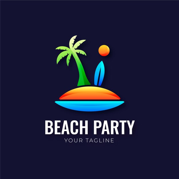 Gradient beach logo template