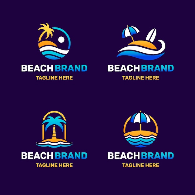 Gradient beach logo template