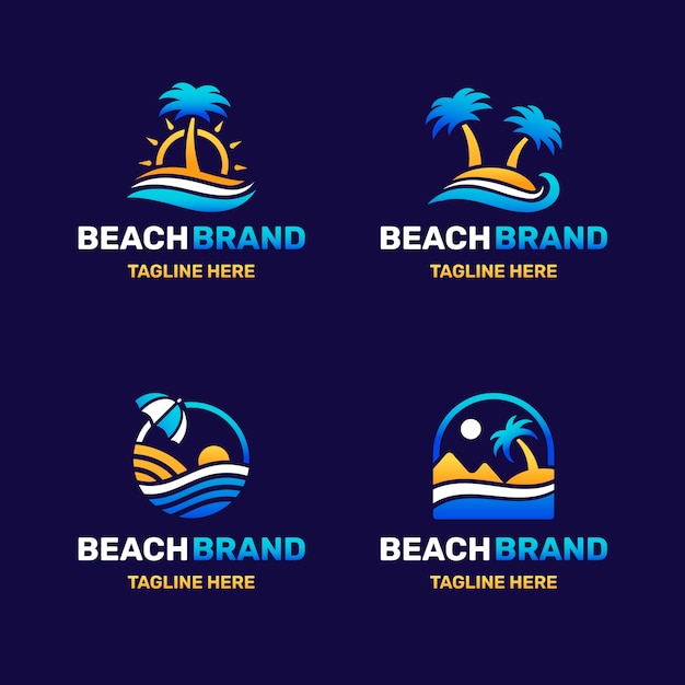 Free vector gradient beach logo template