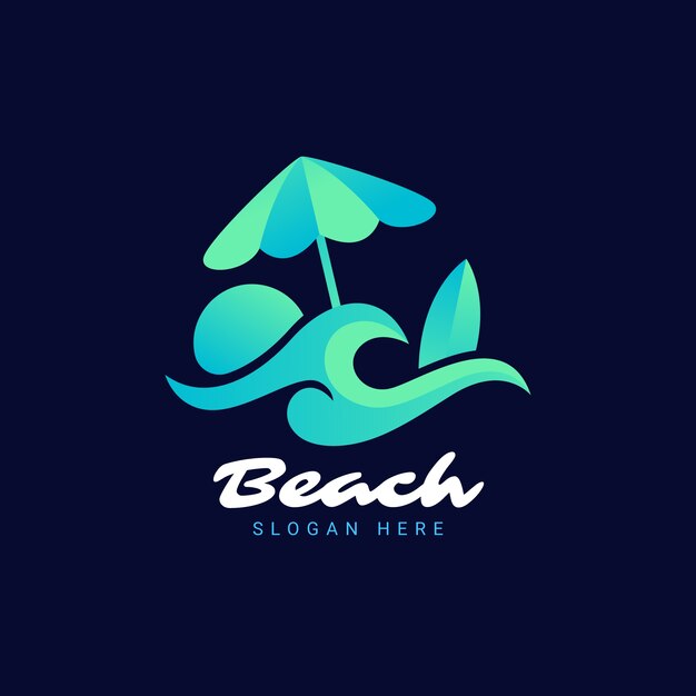 Gradient beach logo template