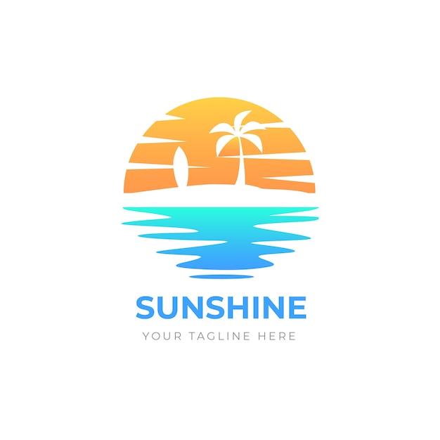 グラデーションビーチのロゴのテンプレート