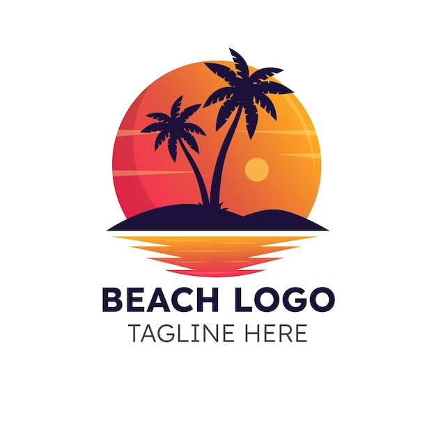 Логотип градиентного пляжа