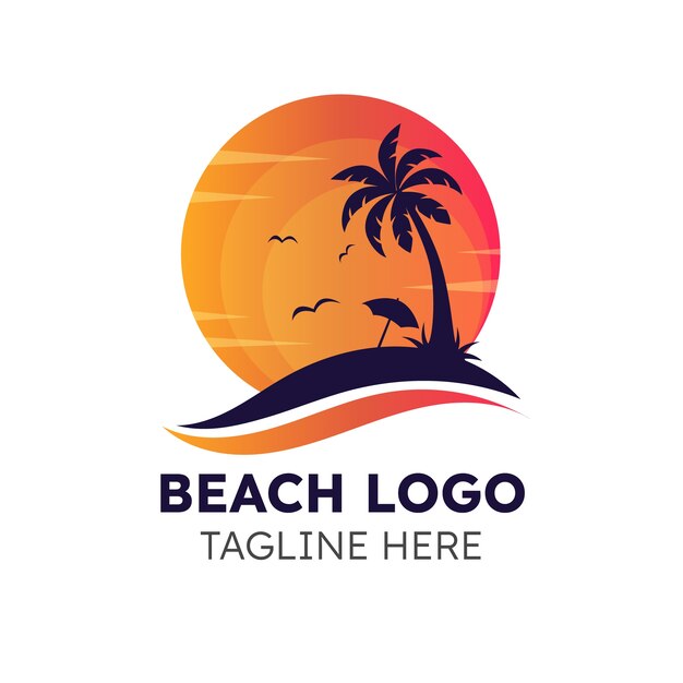 Логотип градиентного пляжа