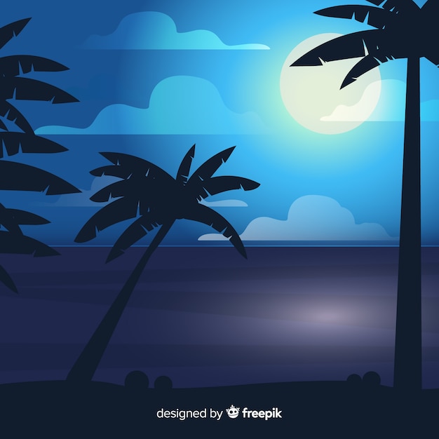 Free vector gradient beach sunset landscape