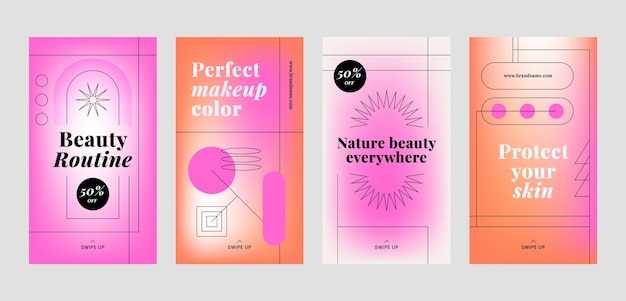 Gradient beauty instagram stories template