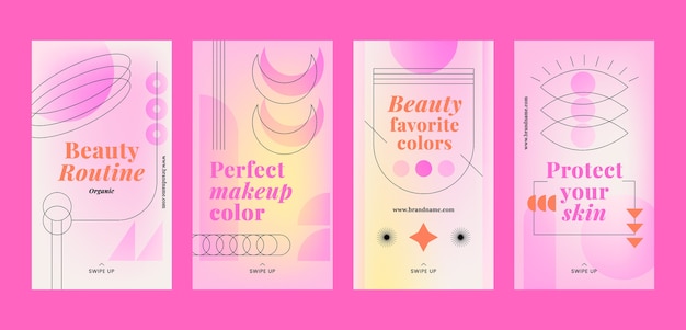 Free vector gradient beauty instagram stories template