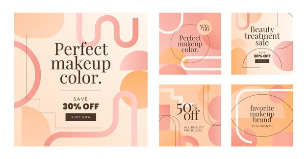 Gradient beauty sale instagram post template