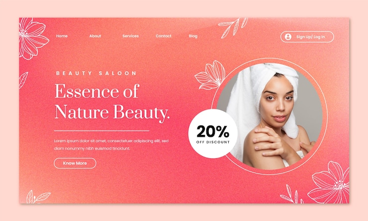 Free Vector gradient beauty salon template design