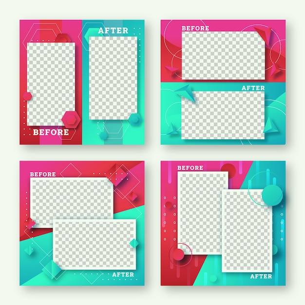 Free vector gradient before and after ig post collection