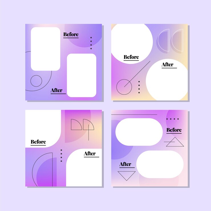 무료 Vector 인스타그램 포스트 수집 전후의 그라데이션