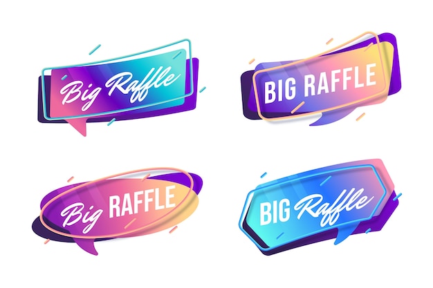 Free vector gradient  big raffle label design