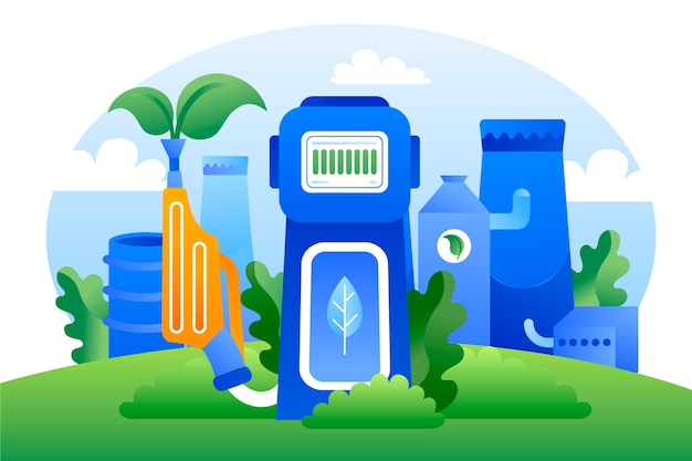 Бесплатное векторное изображение Градиентная иллюстрация биотоплива