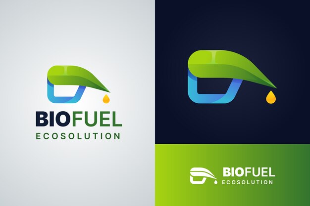 Шаблон логотипа градиентного биотоплива