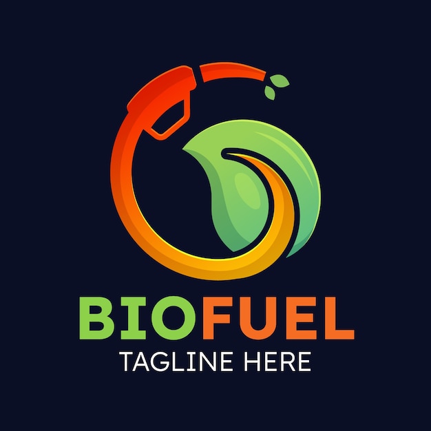 Vettore gratuito modello di logo gradiente di biocarburanti