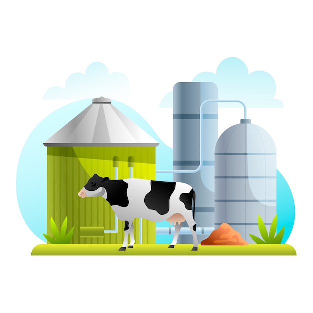 Illustrazione del biogas a gradiente