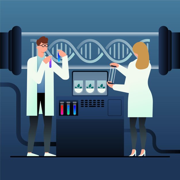 Gradient biotechnology concept illustration
