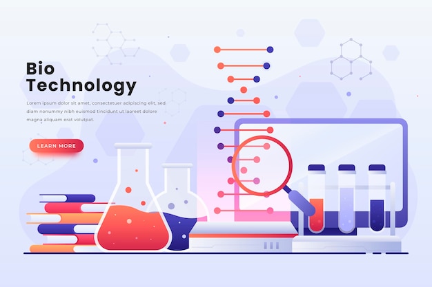 Free vector gradient biotechnology lab illustrated