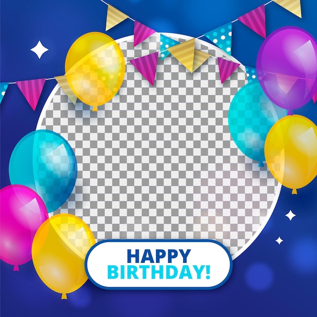 Free vector gradient birthday facebook frame for profile pic