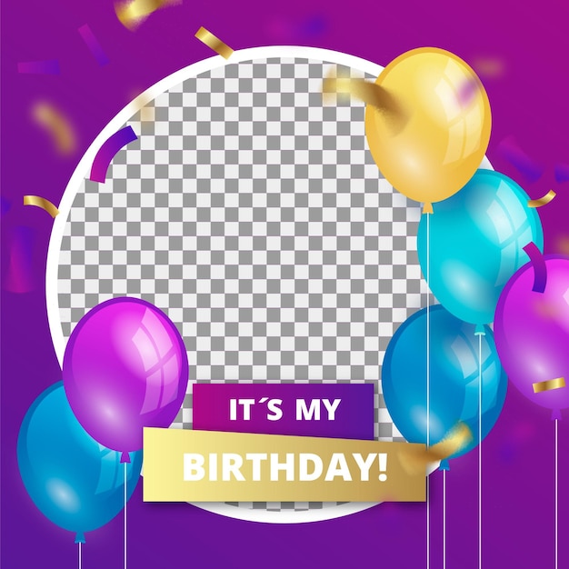 Gradient birthday facebook frame for profile pic