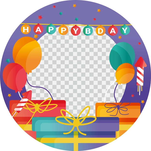 Free vector gradient birthday facebook frame