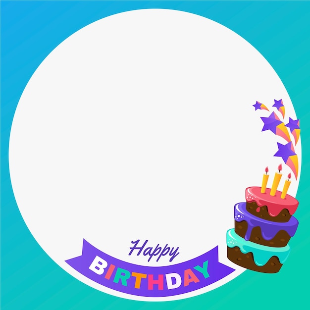 Gradient birthday facebook frame