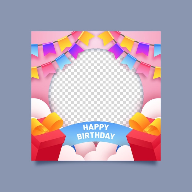 Gradient birthday facebook frame