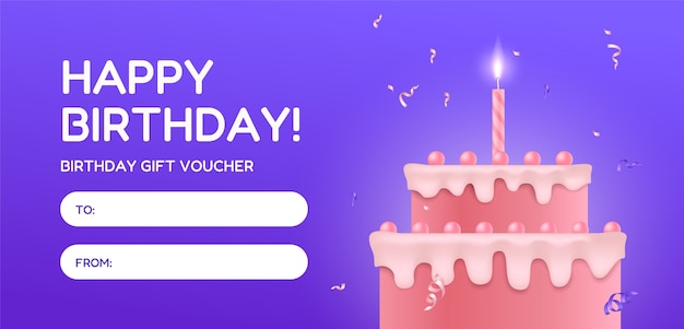 Free vector gradient birthday gift voucher design