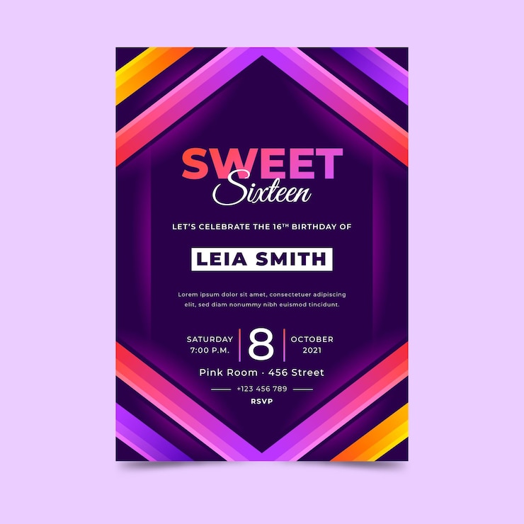 Free Vector gradient birthday invitation template